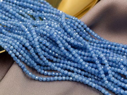 Фианиты 2мм, огранка (нить бусин)