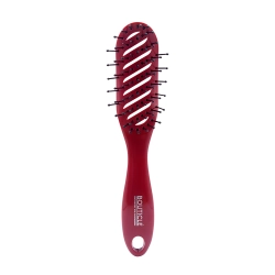 Щетка продувная профессиональная для укладки волос феном, бордовая / TUNNEL HAIR BRUSH