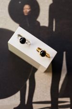 Кольцо битое с чёрным агатом