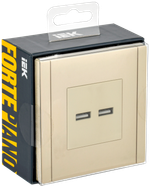 FORTE&PIANO Розетка USB A+A 3,1А FP449 ваниль IEK