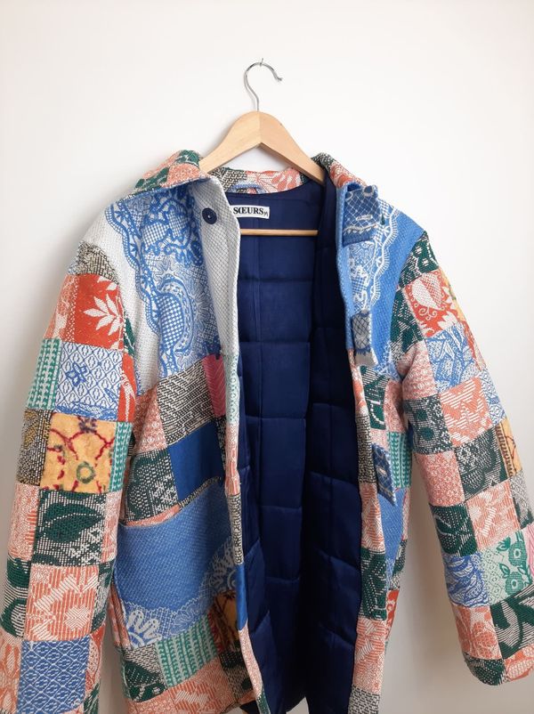 Куртка Выполненная в Технике Пэчворк 4 синяя - фото 4