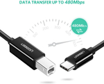 Кабель USB C- USB 2.0 B, для принтера, 2m. UGREEN 50446