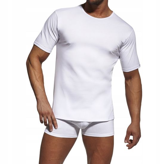 Футболка мужская с коротким рукавом и круглым вырезом Cornette Authentic 202 NEW, белая