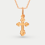 Крест православный без вставки из красного золота 585 пробы (арт. 800947-1000)