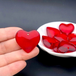 сс28-кр Подвеска "Сердце" стеклянная 28мм, красный