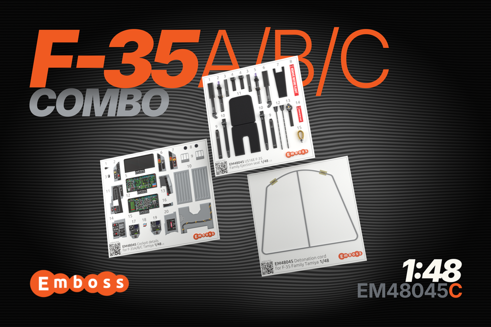 COMBO F-35A/B/C Cocpit details for Tamiya 1/48 (3D decal)