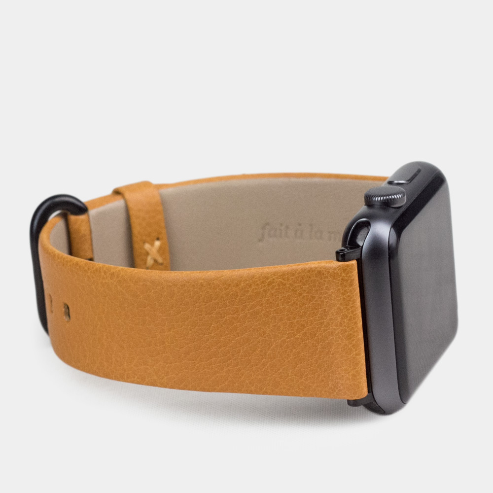 Ремешок для Apple Watch 44/45/46 mm из кожи теленка, золотого цвета