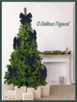 Бант на елку большой новогодний на верхушку черный