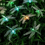 Гирлянда для улицы «Стрекоза» 3 м 20 ламп LED чёрный провод, 2 реж.,IP-55, Мультицвет (солнечная батарея)