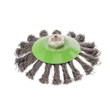 Щетка для УШМ, 115 мм, М14, Тарелка, крученая проволока 0,5 мм Сибртех 746107