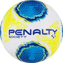 Мяч футбольный PENALTY BOLA SOCIETY S11 R2 XXII 5213261090-U, размер 5, бело-жёлто-голубой