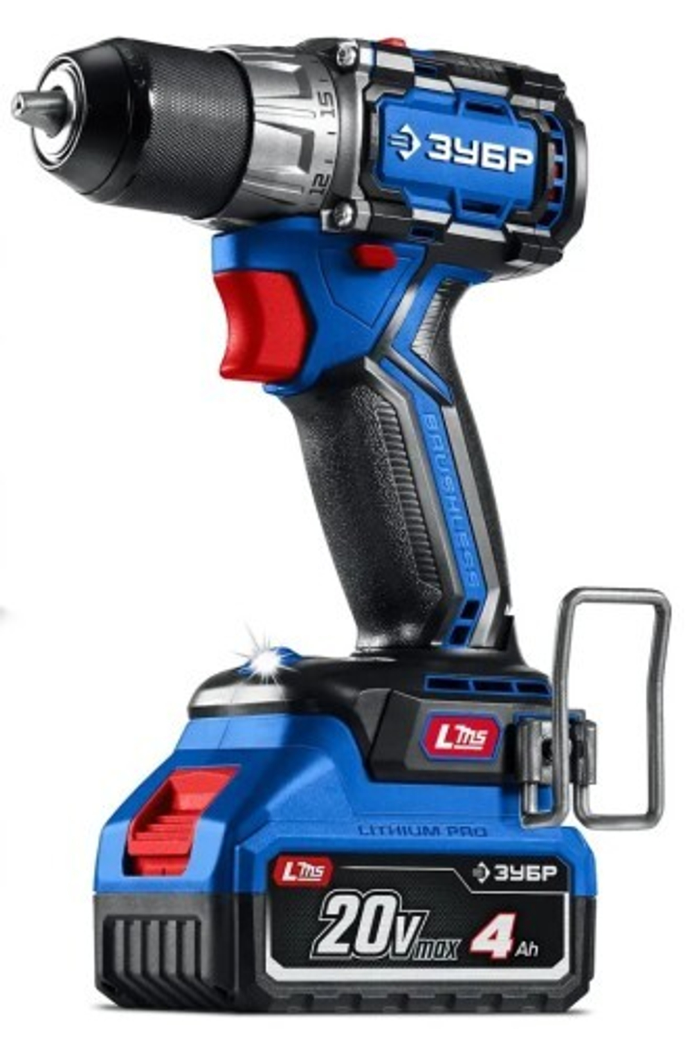 Дрель-шуруповерт аккумуляторная ЗУБР DB-50-42 КОМПАКТ #3 20 B, 50 H·м, 2 АКБ LMS (4 A·ч)