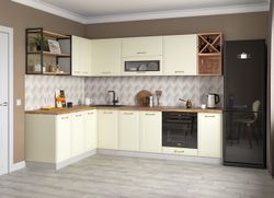 Модульный кухонный гарнитур «Риволи» мм (Ваниль софт/ Ваниль софт), ЛДСП/МДФ, ДСВ Мебель