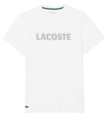 Мужская теннисная футболка Lacoste Ultra Graphic Print Sport - white/green