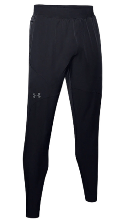 Мужские теннисные штаны Under Armour Men's UA Unstoppable Tapered Pants - black/pitch gray