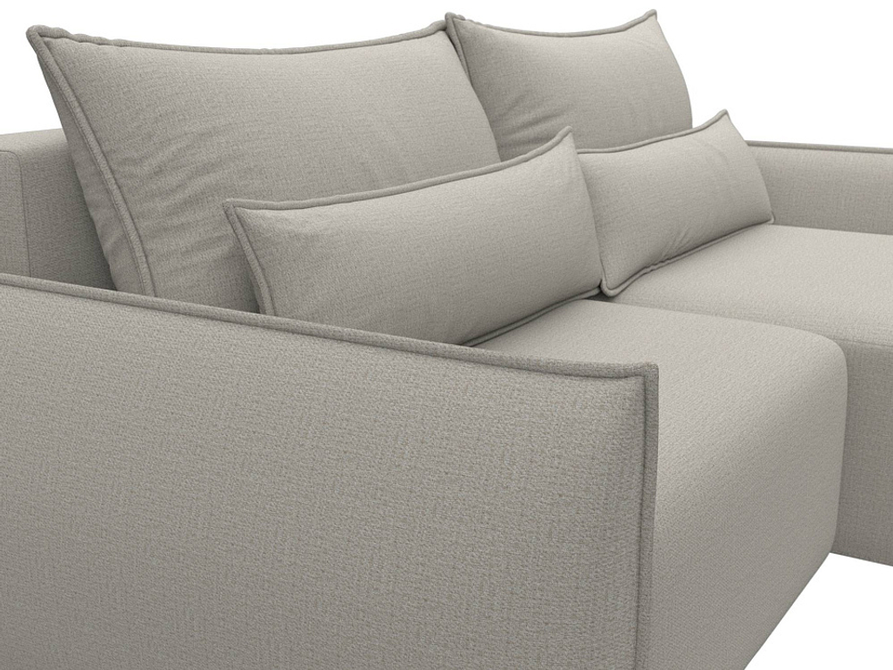 Диван угловой Лига-051 НПБ угол универсальный РОГОЖКА Амур 02 бежевый