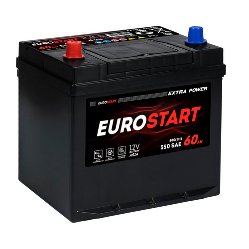 Аккумулятор EUROSTART Extra Power Asia (60Ah, 480A, L+) EUA601