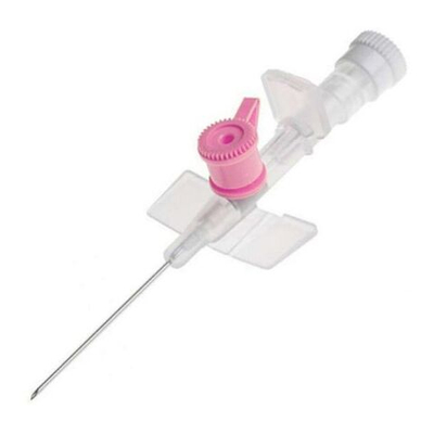 Катетер MEDEREN внутривенный (канюля) 24G 0.7х19 мм с дополнительным портом и крыльями, тефлон, желтый, 10 шт.