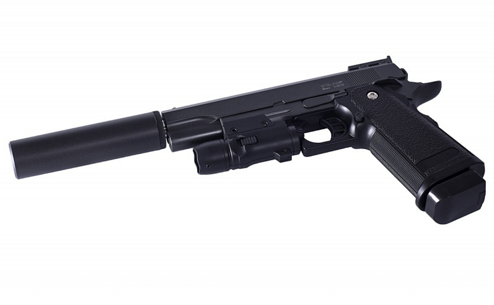 Пистолет Stalker SA5.1S Spring Hi-Capa 5.1+ ПБС+ЛЦУ, кал.6мм