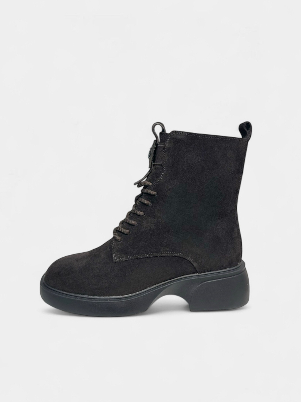 Ботинки с мехом в темно-шоколадном цвете