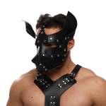 Черная кожаная маска «Собака» (Цвет: черный)