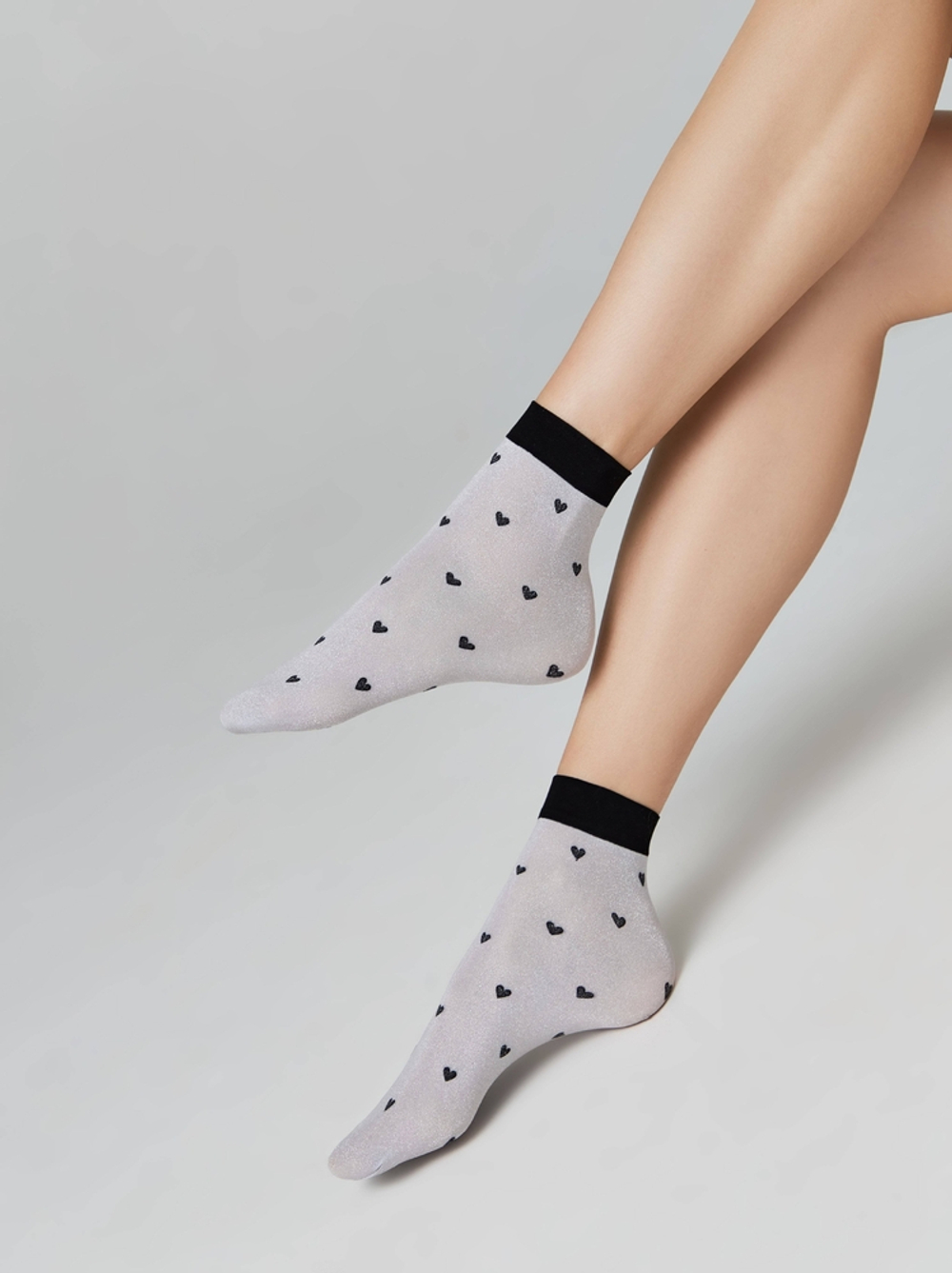 CONTE FANTASY Сияющие носки с объемными рисунками «Hearts»