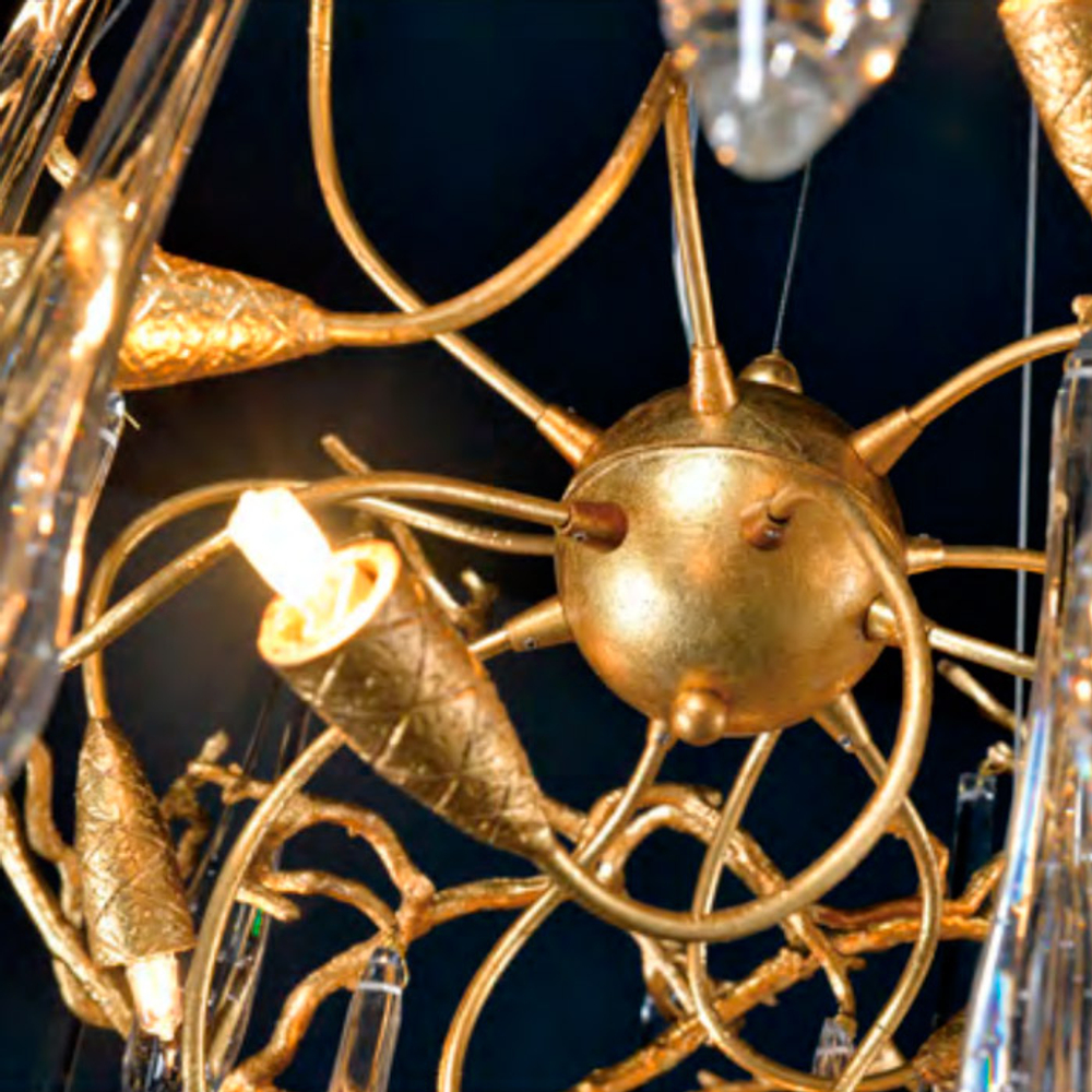 Люстра Cloyd SURINAM C8 / Ø60 см - латунь - бесцвет. стекло (арт.10977)