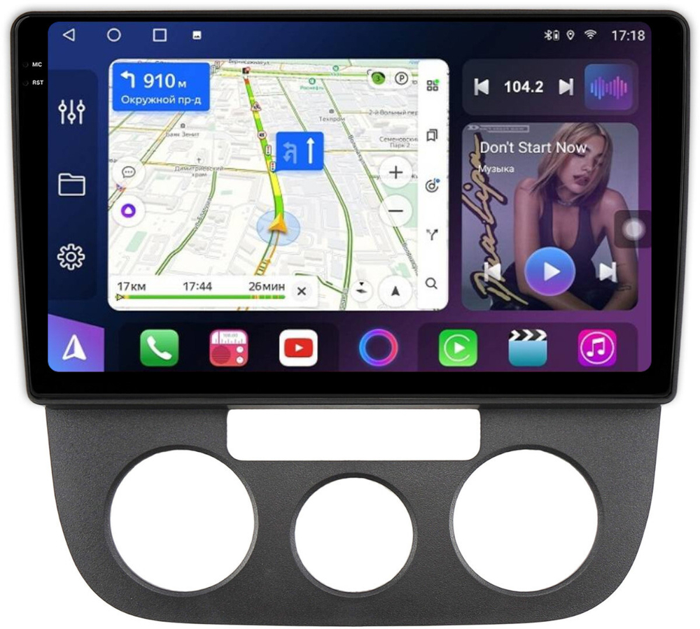 Магнитола Volkswagen Jetta 5 2005-2010 (кондиционер) - FarCar BM3226M монитор 10.36" QLED на Android 14, TS10, 4+32Гб, CarPlay, 4G SIM-слот