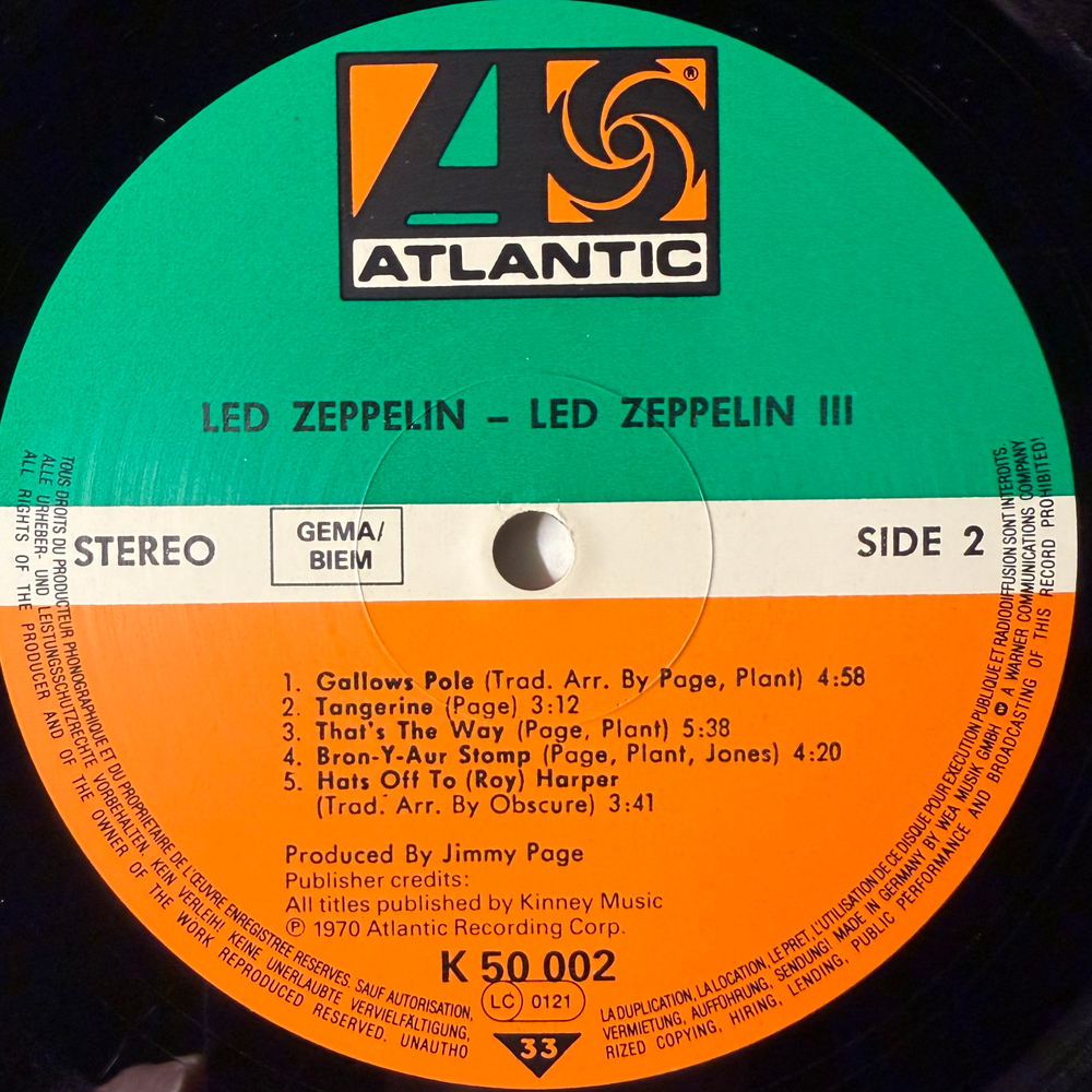 Led Zeppelin ‎– Led Zeppelin III (Германия)