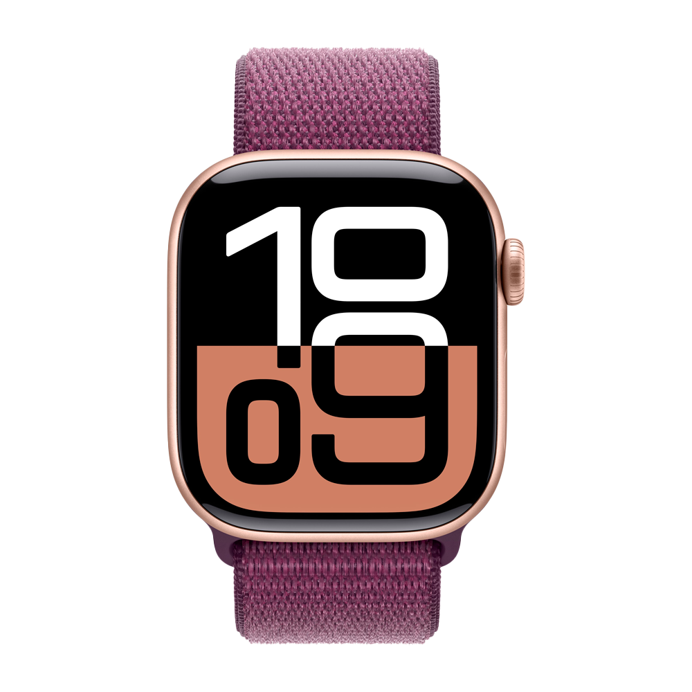 Умные часы Apple Watch Series 10 GPS, 42mm, Rose Gold Aluminium Case with Sport Loop, Plum