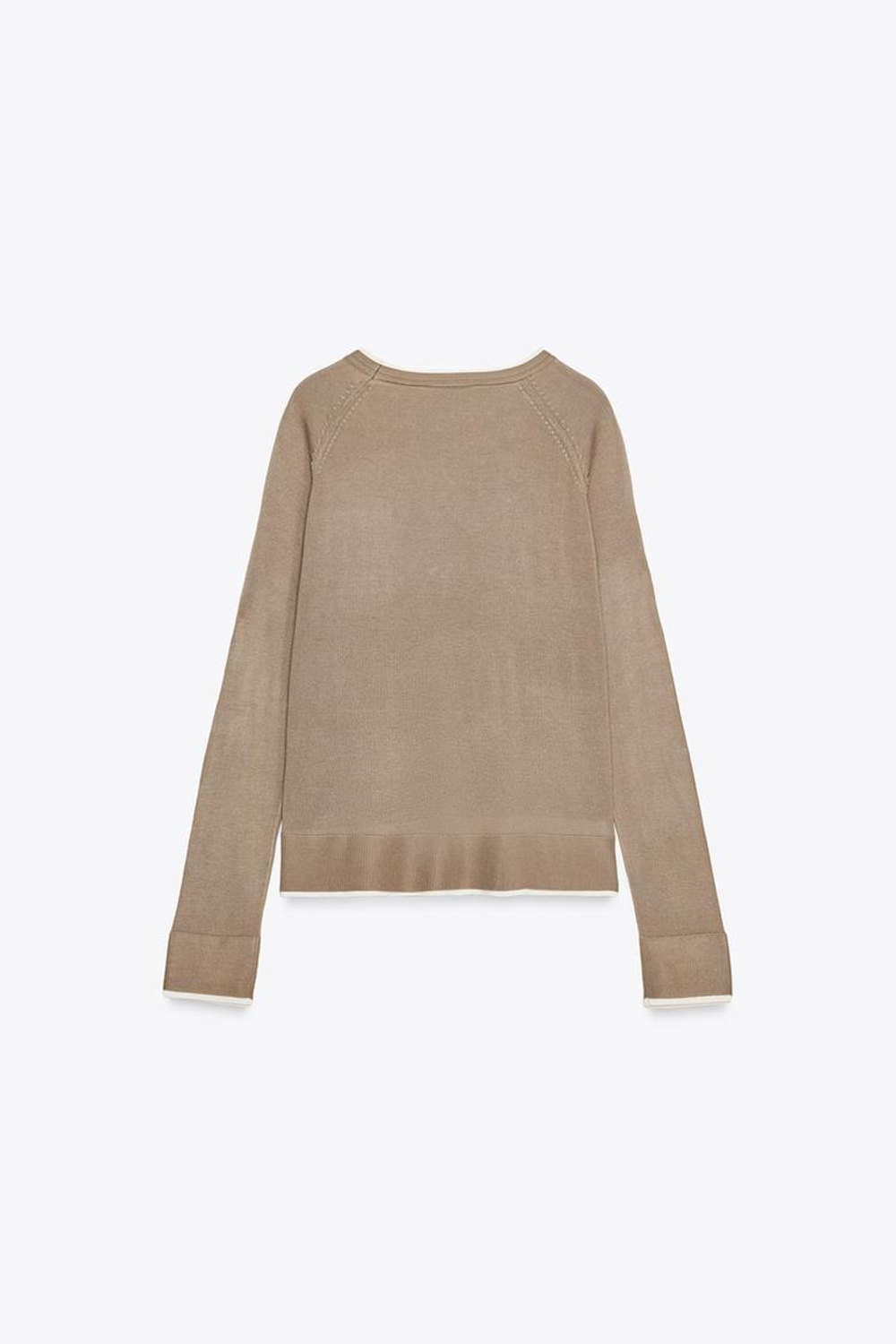 ZARA ТРИКОТАЖНЫЙ ДЖЕМПЕР, СЕРО-КОРИЧНЕВЫЙ