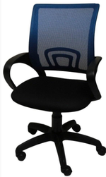 Кресло Премьер-5 (S) сетка синий металлик/черная