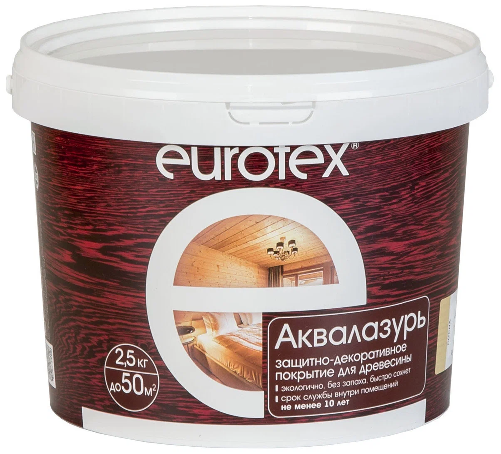 Аквалазурь Eurotex текстурное покрытие ваниль (2,5кг)