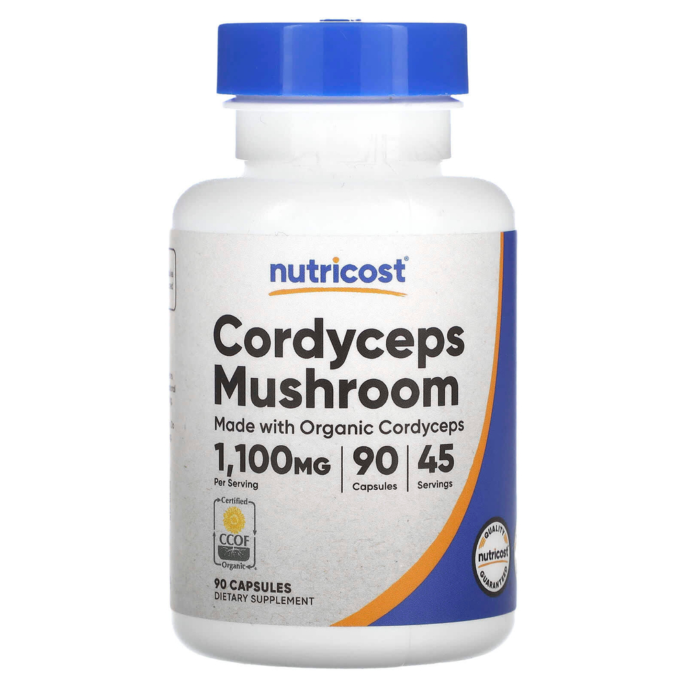 Nutricost, Кордицепс, 90 капсул (550 мг в 1 капсуле)