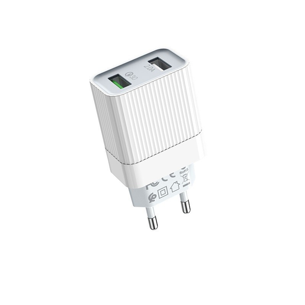 Сетевой адаптер питания BOROFONE BA39A 2 USB QC 3.0 и 2A