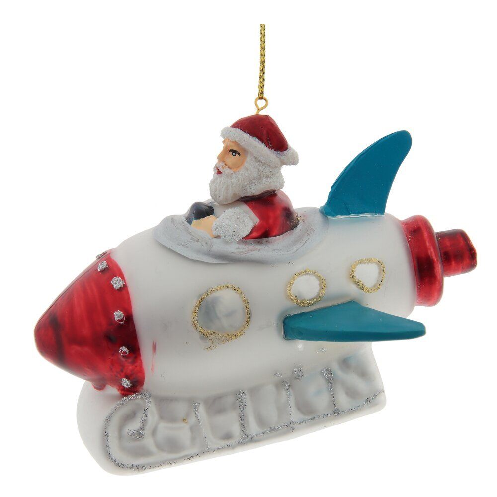 GAEM Украшение новогоднее "Дед Мороз на ракете", L11,5 W8 H8 см