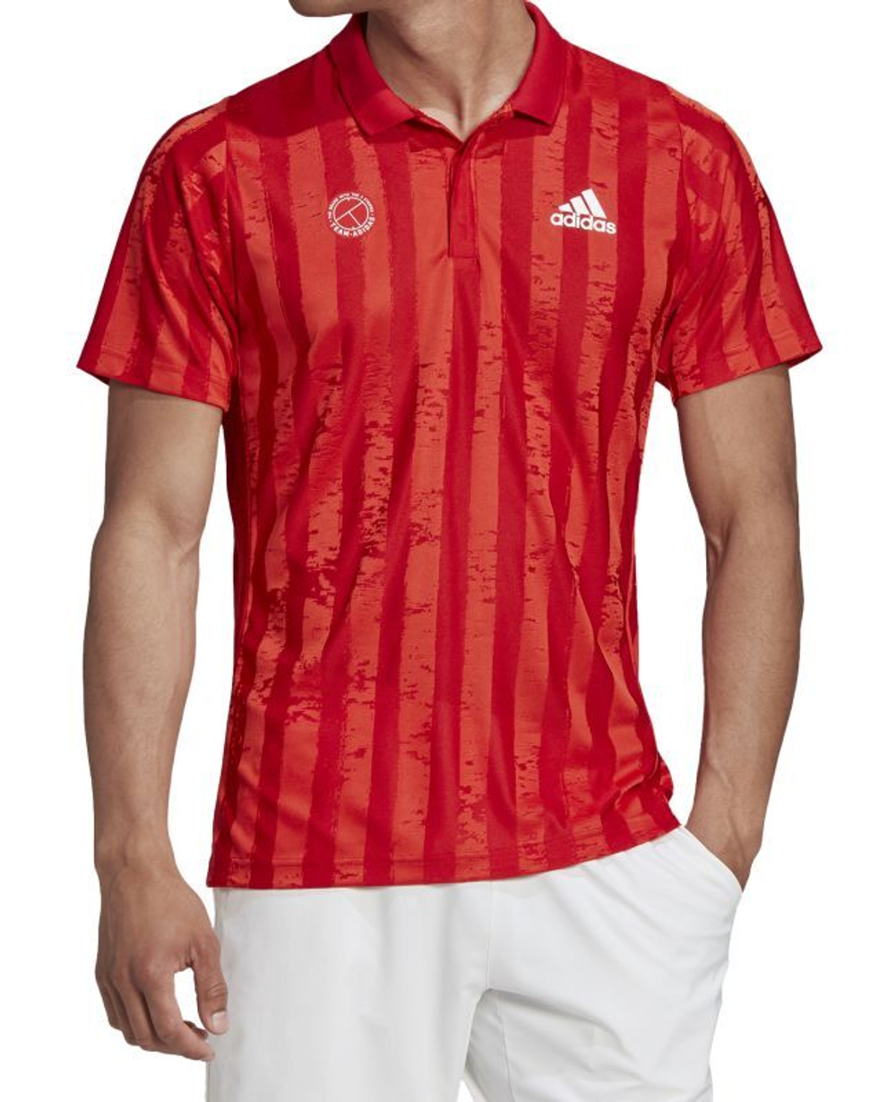 Мужское теннисное поло Adidas Freelift Polo ENG M - scarlet/white