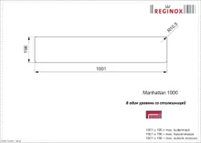 Встраиваемый кухонный блок для столешницы Reginox Manhattan 100, 1 м, нержавеющая сталь