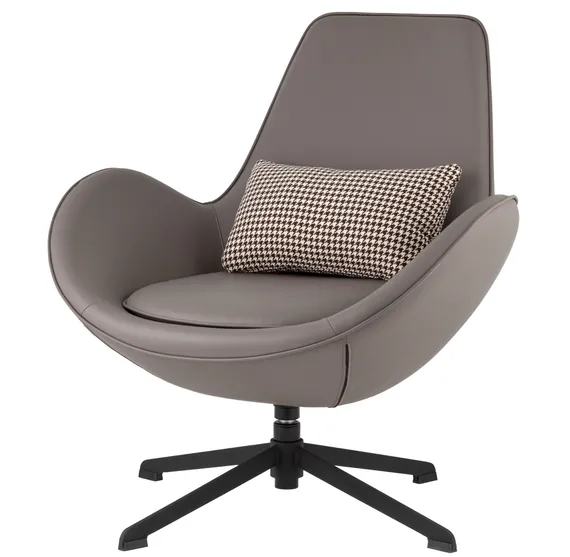 Крутящееся кресло Ostra, серая экокожа