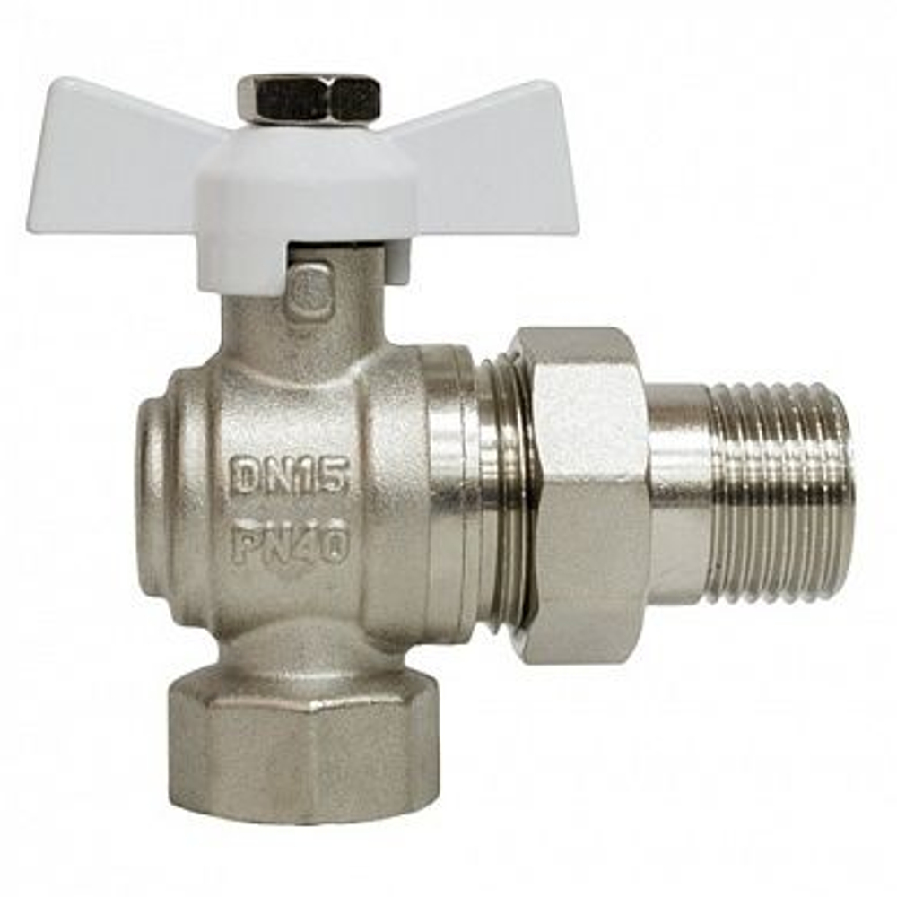 Кран шаровой (американка) 1/2" ВН угловой STI