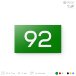 Табличка с номером 92 на дверь квартиры, для офиса, кабинета, аудитории, склада, зеленая 120х70 мм, Айдентика Технолоджи