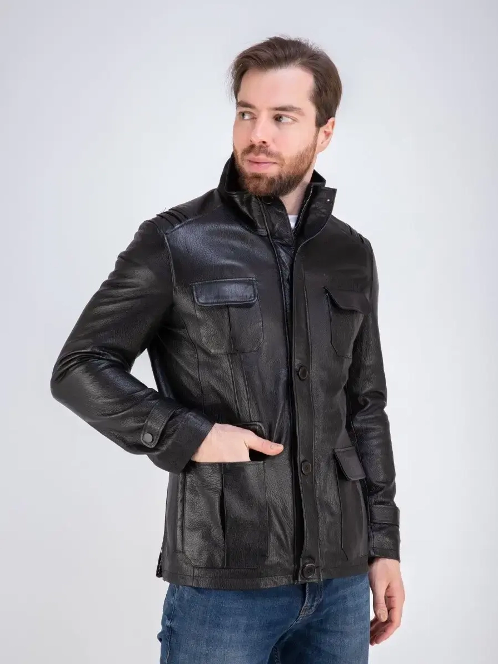 Куртка мужская кожаная из натуральной кожи