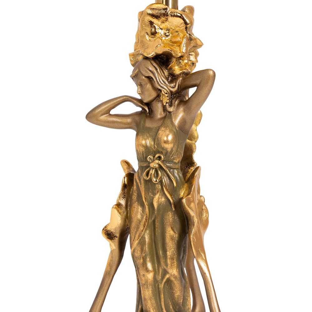 Настольная лампа Флора Бронза с абажуром Тюссо Vatican (Ватикан) Крем