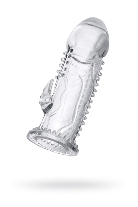 Насадка на пенис с дополнительной стимуляцией A-Toys by TOYFA Ruzy, TPE, прозрачный, 13,5 см