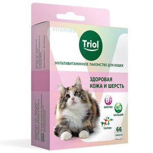 Мультивитаминное лакомство Triol "Здоровая кожа и шерсть" для кошек