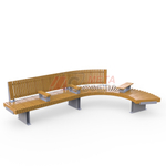 Скамейка Rail Road 03 Long с поворотом и подлокотниками