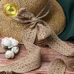 Кружево вязаное (тесьма) 50 мм / 10 метров, цв.36 св.бежевый, Kruzhevo