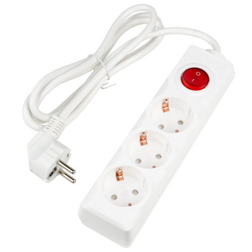 S-GCU3-1,5B WHITE Удлинитель серии Ultra, шнур 1,5м., 3 гнезда, 16A, с/з. Белый. TM Uniel