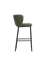Барный стул Ciselia из темно-зеленого шенилла с ножками из черной стали