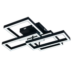 Потолочный светодиодный светильник 70Вт, 1920лм, 3000-6000K, Ra>80, плавная регулировка мощности, изменение цветовой температуры, ночник, пульт, металл/пластик, черный/белый